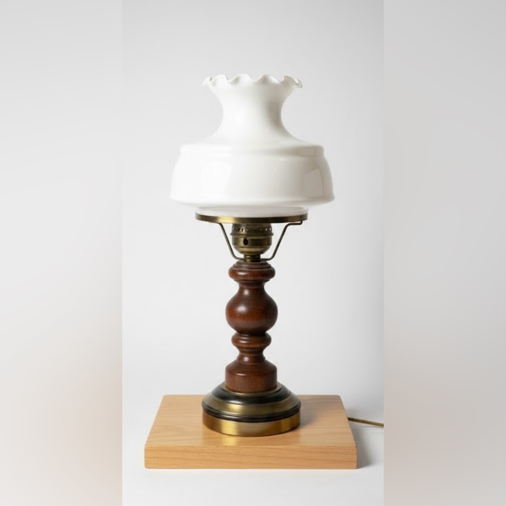 Vintage Hurricane-Style Table Lamp